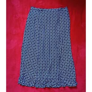 Plus Size Geometric Pattern Long Maxi Skirt Blue Jessica London Womens 22/24